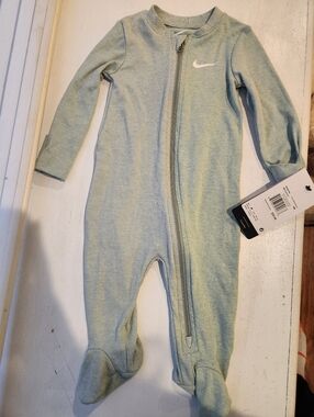 Nike 6m seafoam green  Nike Swoosh One Piece Footed Outfit unisex NWT sports